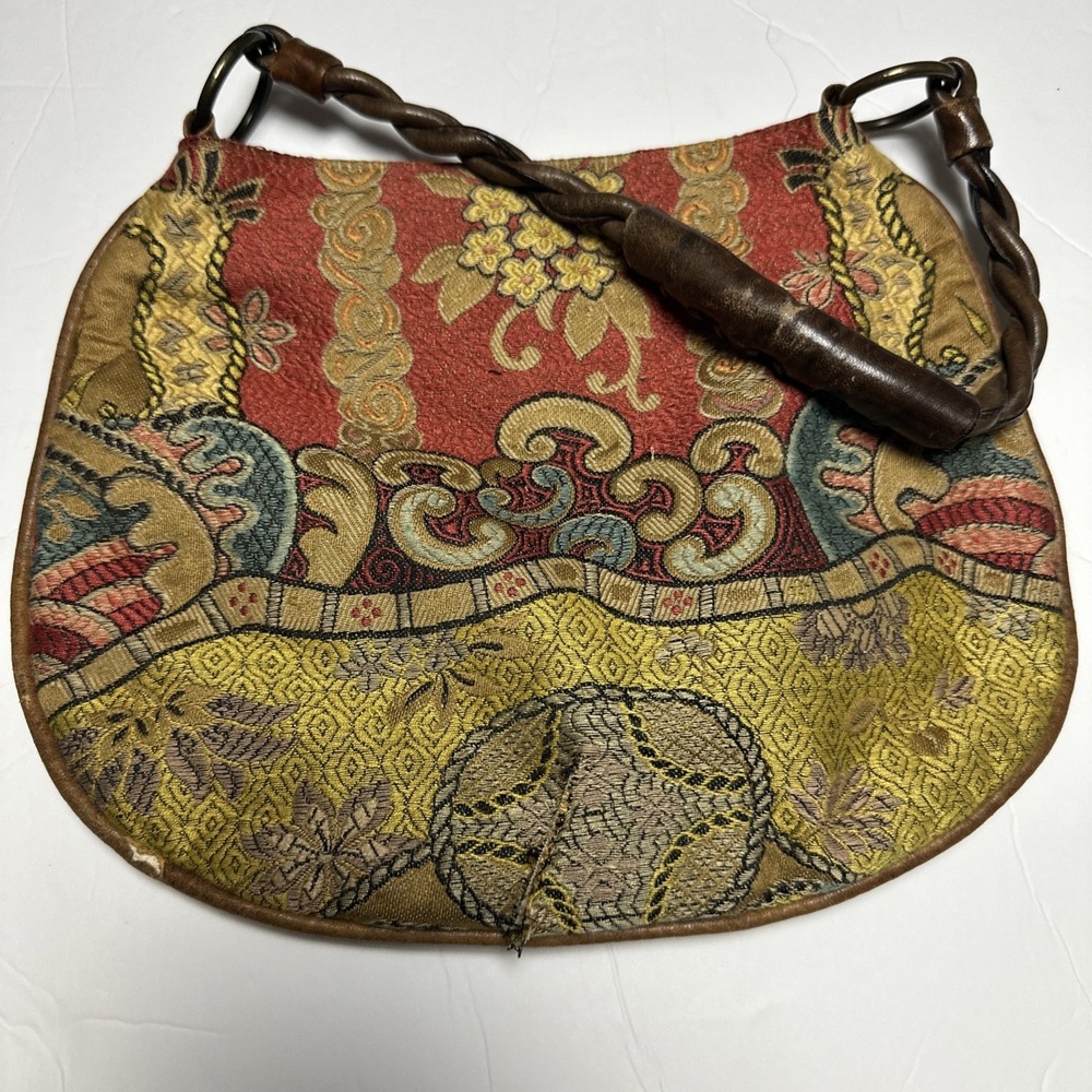Authentic Etro Milano Italy Tapestry Shoulder Bag AS IS Repair Designer Up cycle